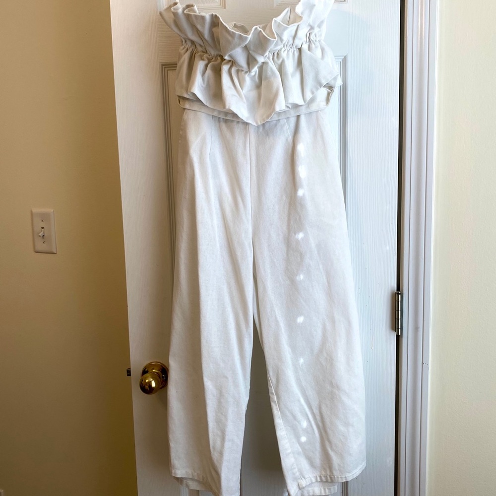 Red Dress Boutique White Linen Jumpsuit